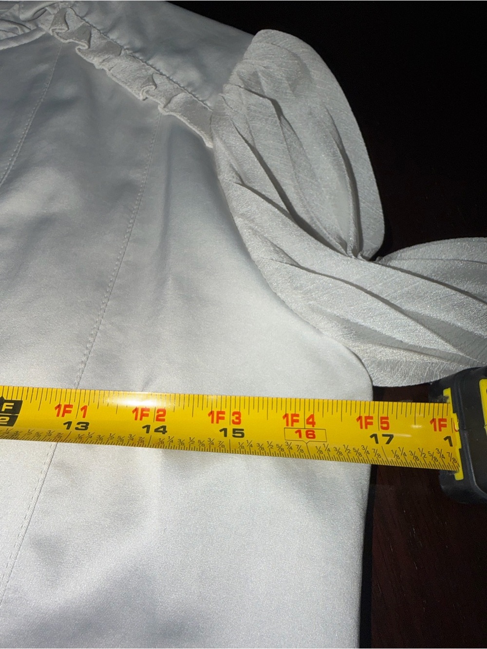 Vintage Dittos Gray Silver Ruffle-Neck Button Front Blouse - Picture 9 of 13